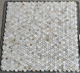 Planet Calacatta Honed Circular Marble Mosaic Tile