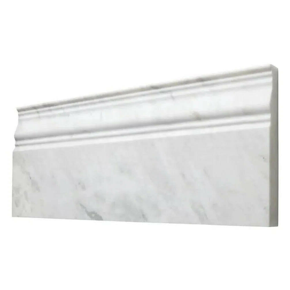 Afyon White Marble Polished 4 3/4x12 Baseboard Trim Molding