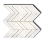 Afyon White Marble Polished Chevron Mosaic Tile Afyon White Marble Polished Chevron Mosaic Tile - American Tile Depot