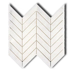 Afyon White Marble Polished Chevron Mosaic Tile Afyon White Marble Polished Chevron Mosaic Tile - American Tile Depot