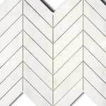 Afyon White Marble Polished Chevron Mosaic Tile Afyon White Marble Polished Chevron Mosaic Tile - American Tile Depot