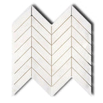 Afyon White Marble Polished Chevron Mosaic Tile Afyon White Marble Polished Chevron Mosaic Tile - American Tile Depot