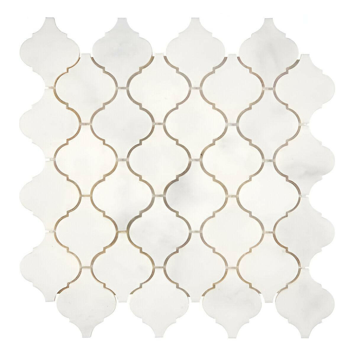 Afyon White Marble Polished Lantern Mosaic Tile Afyon White Marble Polished Lantern Mosaic Tile - American Tile Depot