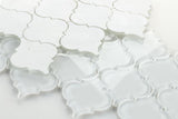 Sultan White Shining Glossy Arabesque Glass Mosaic Tile