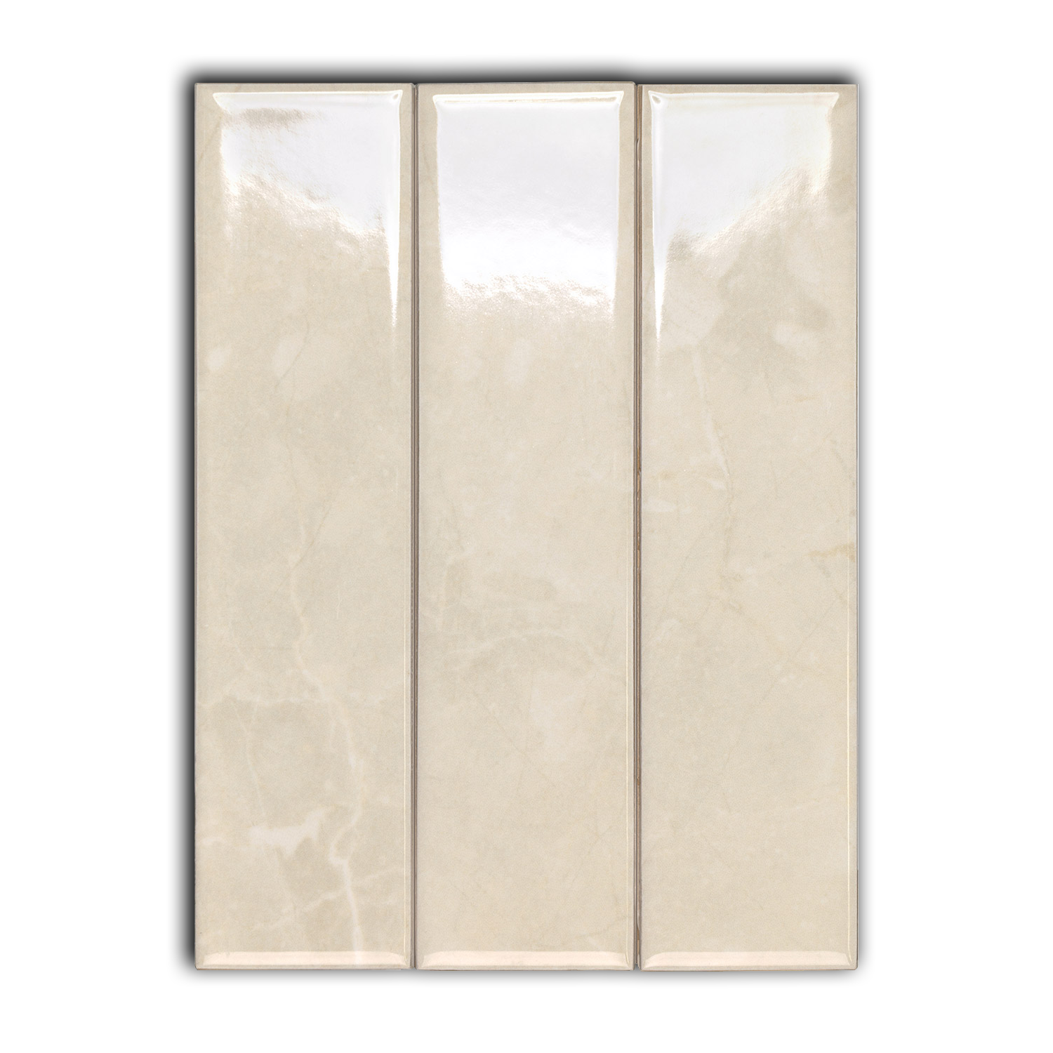 2x8 Lumina Avorio Bianco Glossy Stone Look Ceramic Tile - American Tile Depot