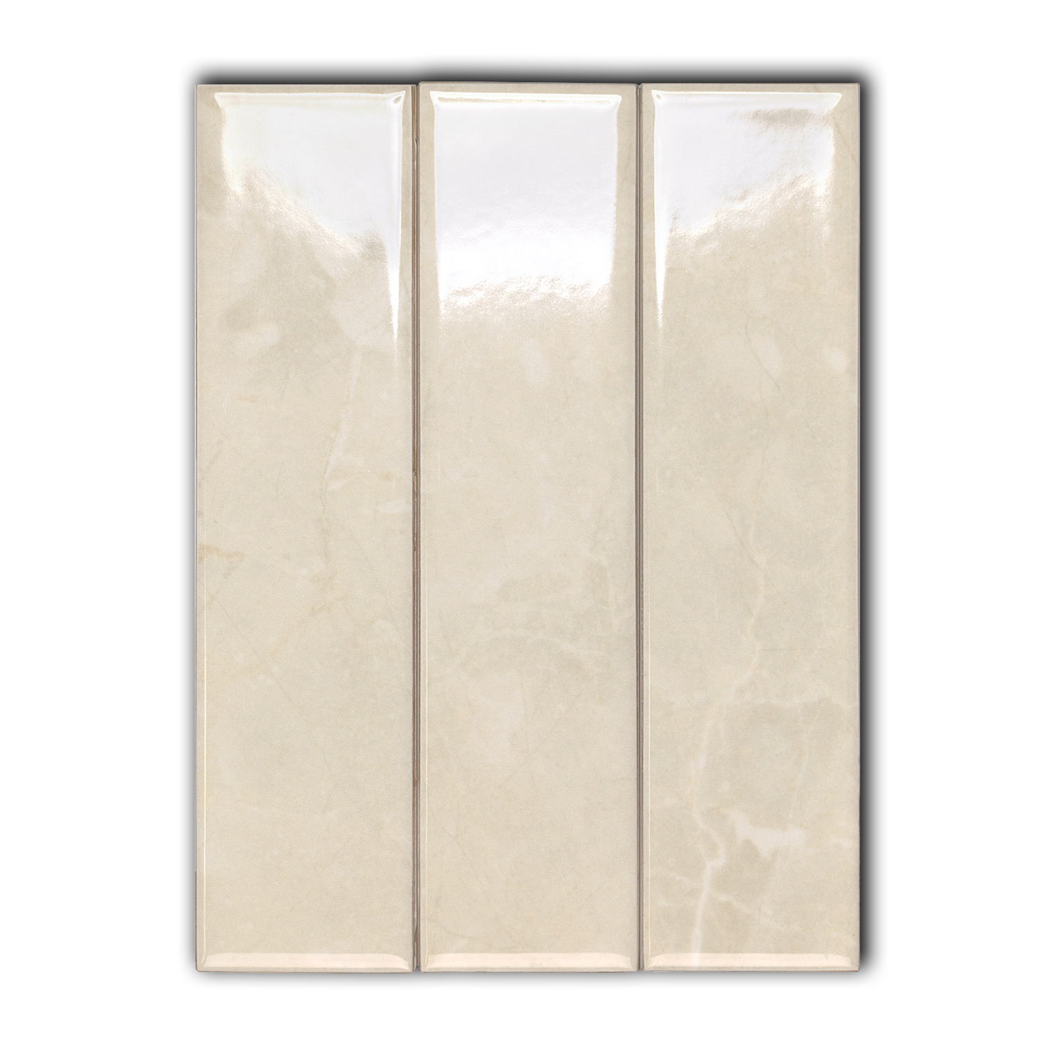 2x8 Lumina Avorio Bianco Glossy Stone Look Ceramic Tile - American Tile Depot