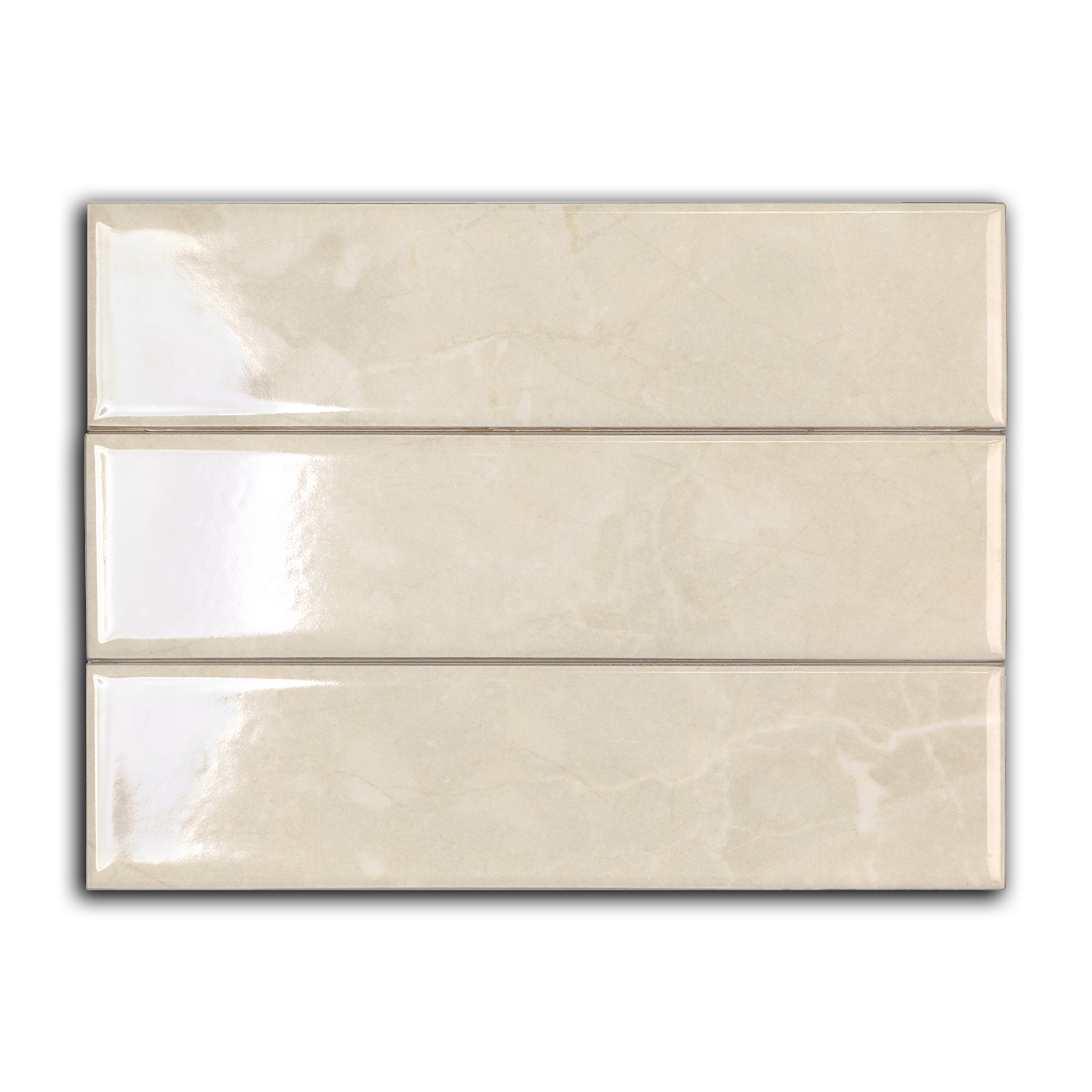 2x8 Lumina Avorio Bianco Glossy Stone Look Ceramic Tile - American Tile Depot