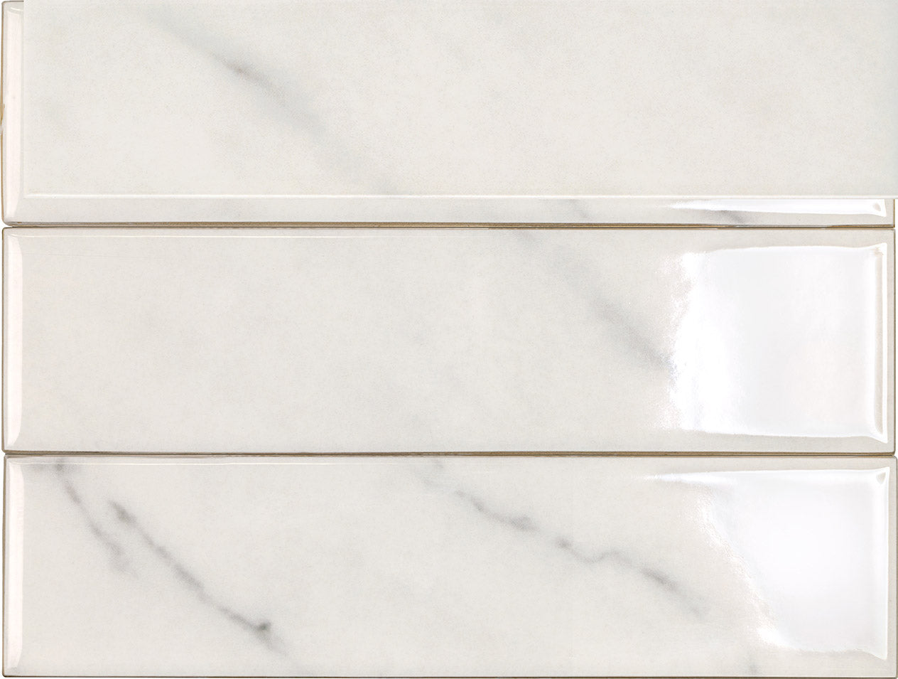 2x8 Lumina Bianco Glossy Marble Look Ceramic Tile 2x8 Lumina Bianco Glossy Marble Look Ceramic Tile - American Tile Depot