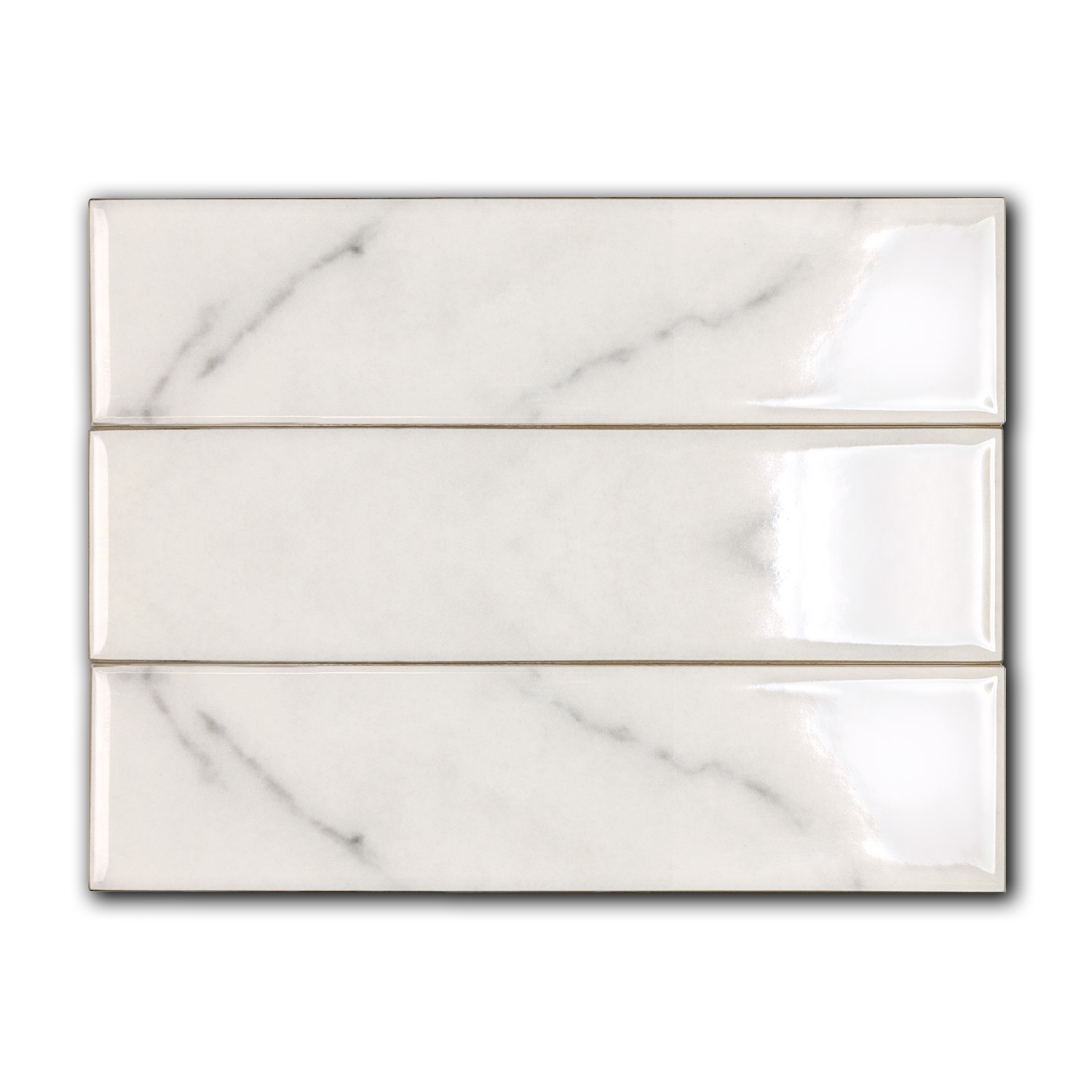 2x8 Lumina Bianco Glossy Marble Look Ceramic Tile 2x8 Lumina Bianco Glossy Marble Look Ceramic Tile - American Tile Depot