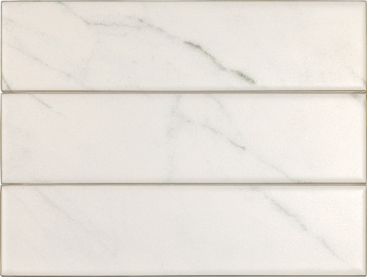 2x8 Lumina Bianco Matte Marble Look Ceramic Tile 2x8 Lumina Bianco Matte Marble Look Ceramic Tile - American Tile Depot