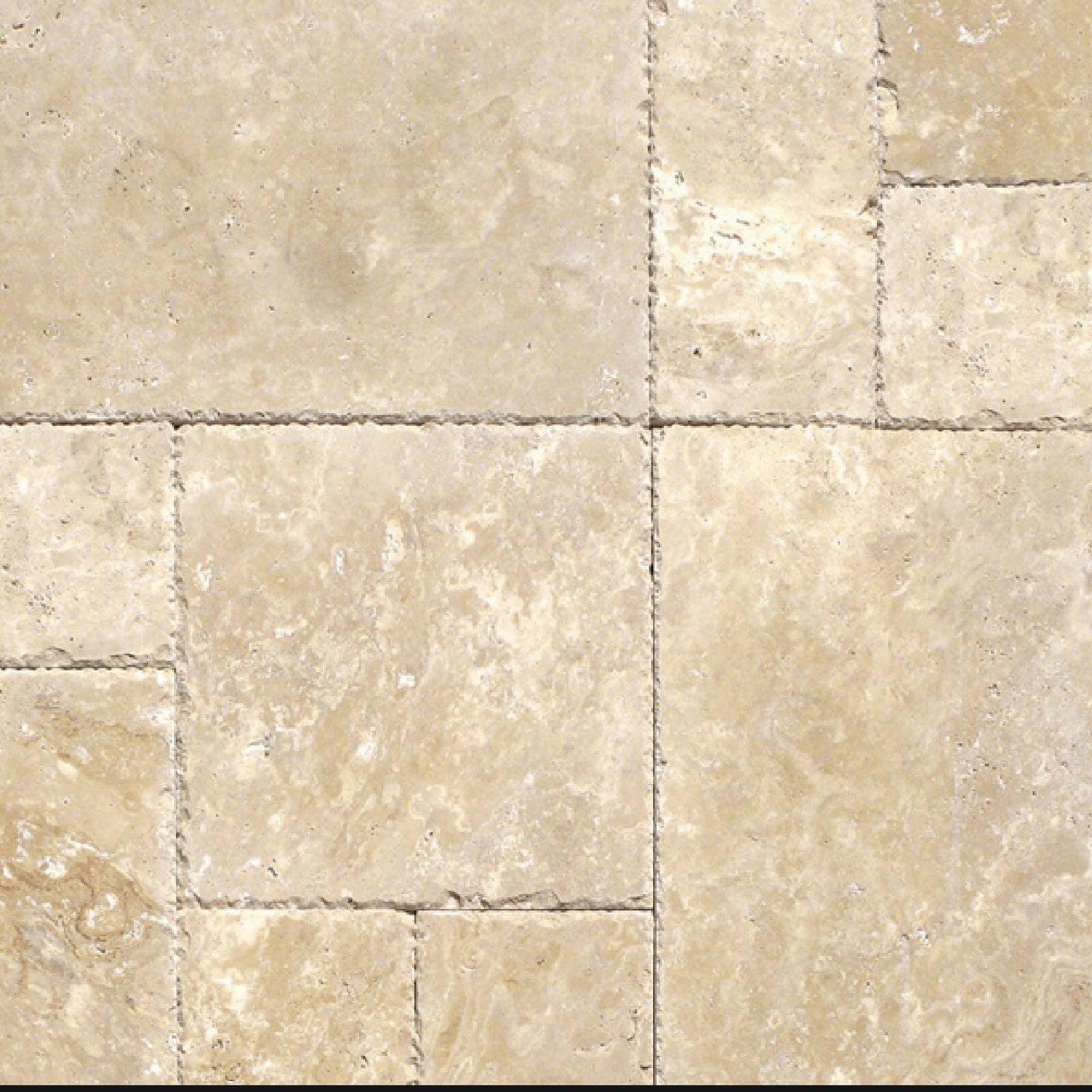 Antico Onyx Travertine Unfilled, Brushed & Chiseled French Pattern Tile Antico Onyx Travertine Unfilled, Brushed & Chiseled French Pattern Tile - American Tile Depot