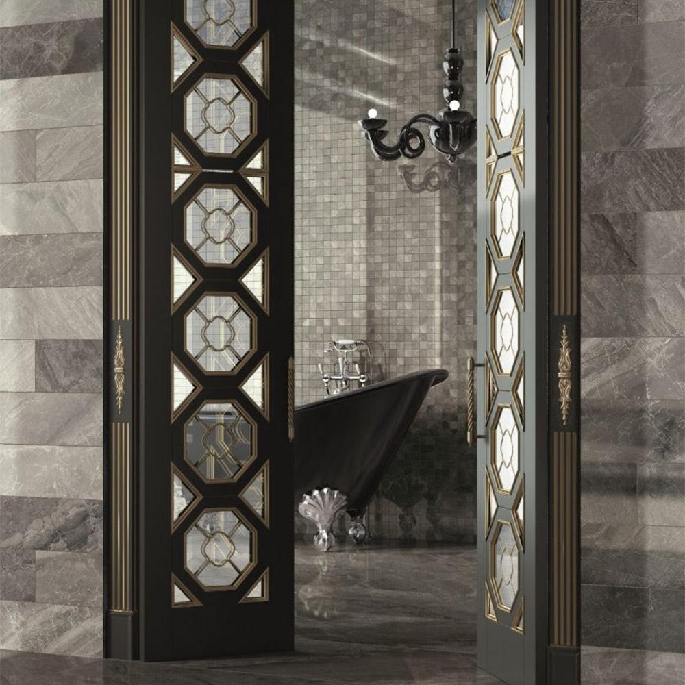 Apex Charcoal Natural Square Porcelain Mosaic Tile Apex Charcoal Natural Square Porcelain Mosaic Tile - American Tile Depot