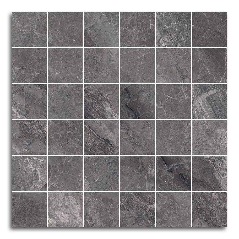 Apex Charcoal Natural Square Porcelain Mosaic Tile Apex Charcoal Natural Square Porcelain Mosaic Tile - American Tile Depot