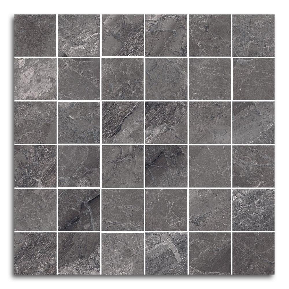 Apex Charcoal Natural Square Porcelain Mosaic Tile Apex Charcoal Natural Square Porcelain Mosaic Tile - American Tile Depot