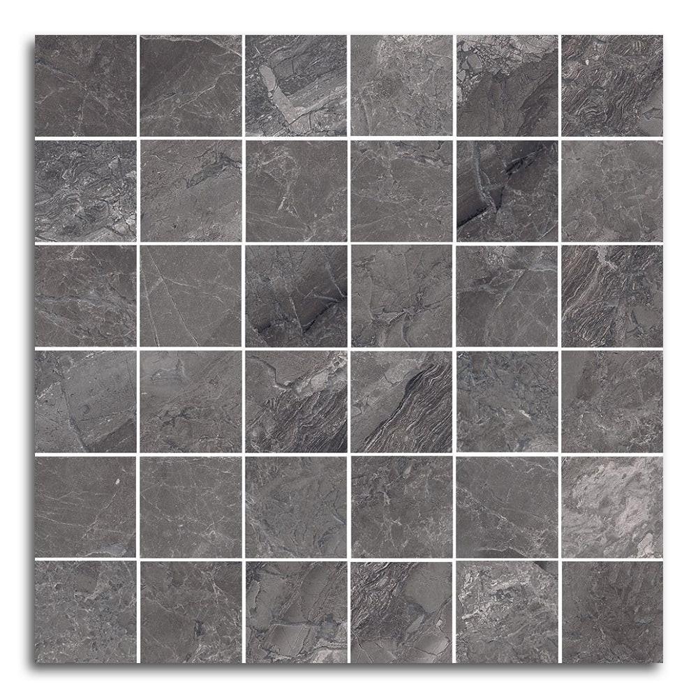 Apex Charcoal Natural Square Porcelain Mosaic Tile Apex Charcoal Natural Square Porcelain Mosaic Tile - American Tile Depot