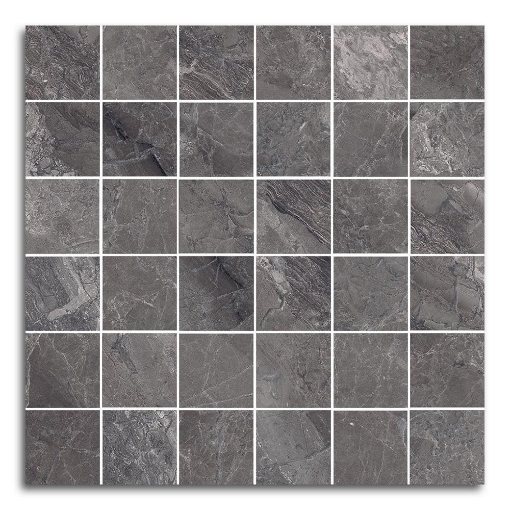 Apex Charcoal Natural Square Porcelain Mosaic Tile Apex Charcoal Natural Square Porcelain Mosaic Tile - American Tile Depot