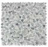 Athena Brigid Mix Grey Polished Pebble Marble Mosaic Tile