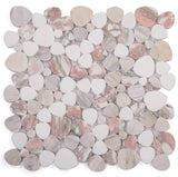 Athena Brigid Rose Polished Pebble Marble Mosaic Tile