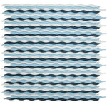 Aqua Blue Glossy Wave Glass Mosaic Tile Aqua Blue Glossy Wave Glass Mosaic Tile - American Tile Depot