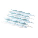 Aqua Iris Glossy Wave Glass Mosaic Tile - American Tile Depot