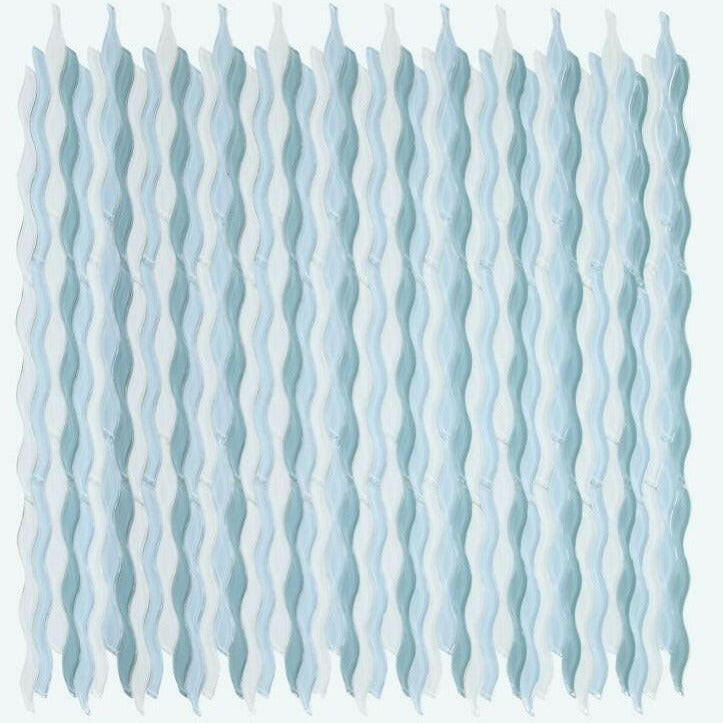 Aqua Iris Glossy Wave Glass Mosaic Tile - American Tile Depot