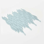 Aqua Turquoise Glossy Wave Glass Mosaic Tile - American Tile Depot