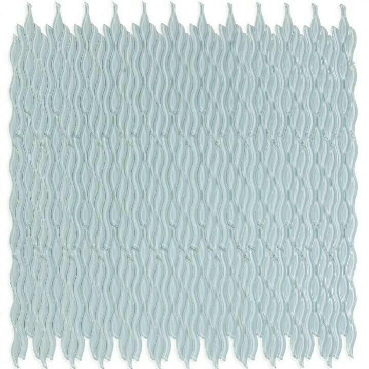 Aqua Turquoise Glossy Wave Glass Mosaic Tile - American Tile Depot