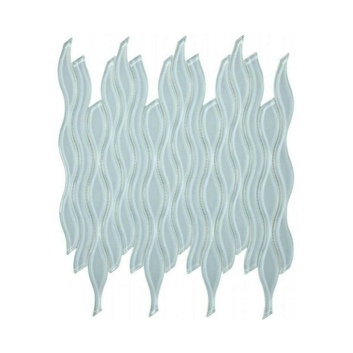 Aqua Turquoise Glossy Wave Glass Mosaic Tile - American Tile Depot