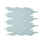 Aqua Turquoise Glossy Wave Glass Mosaic Tile - American Tile Depot