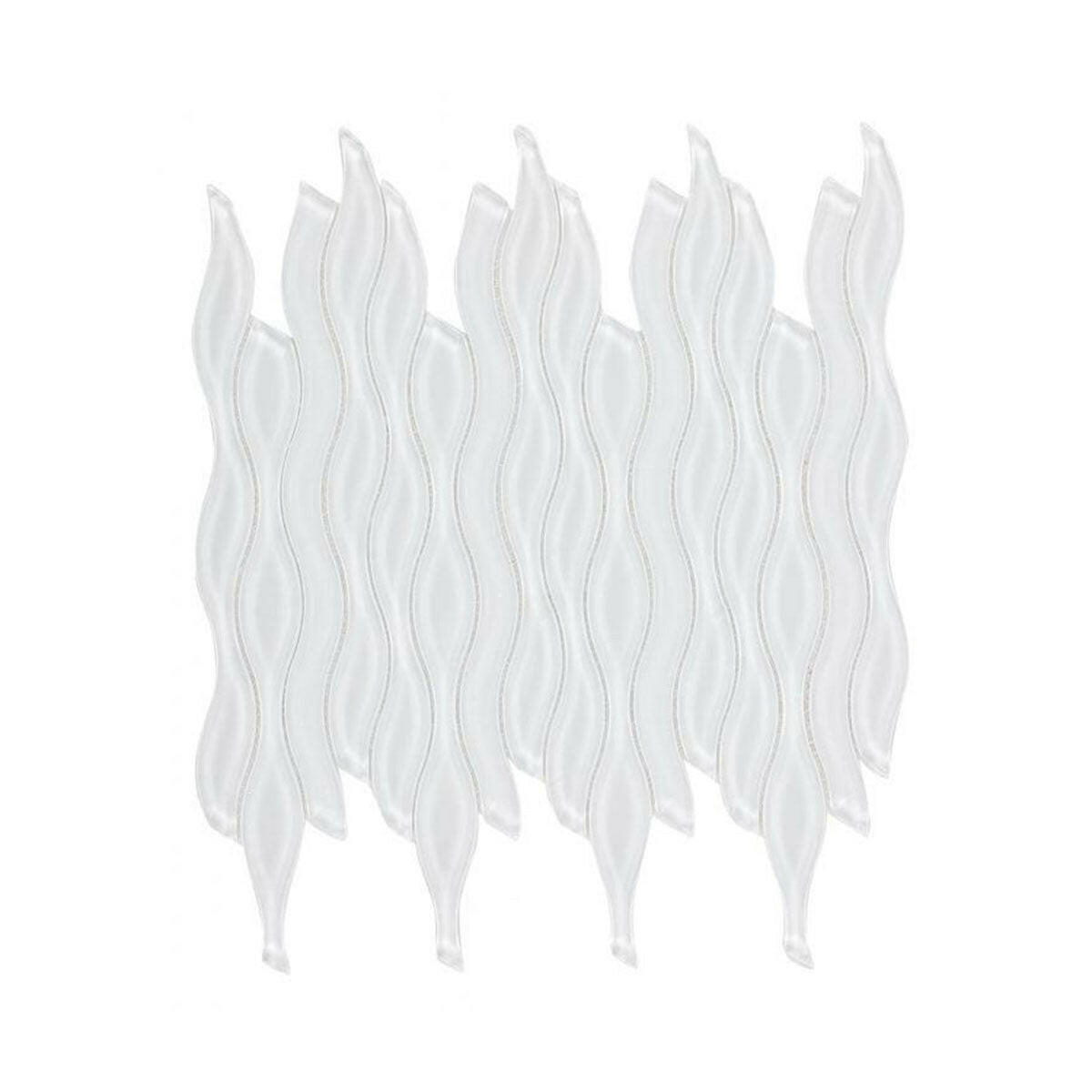 Aqua White Glossy Wave Glass Mosaic Tile Aqua White Glossy Wave Glass Mosaic Tile - American Tile Depot