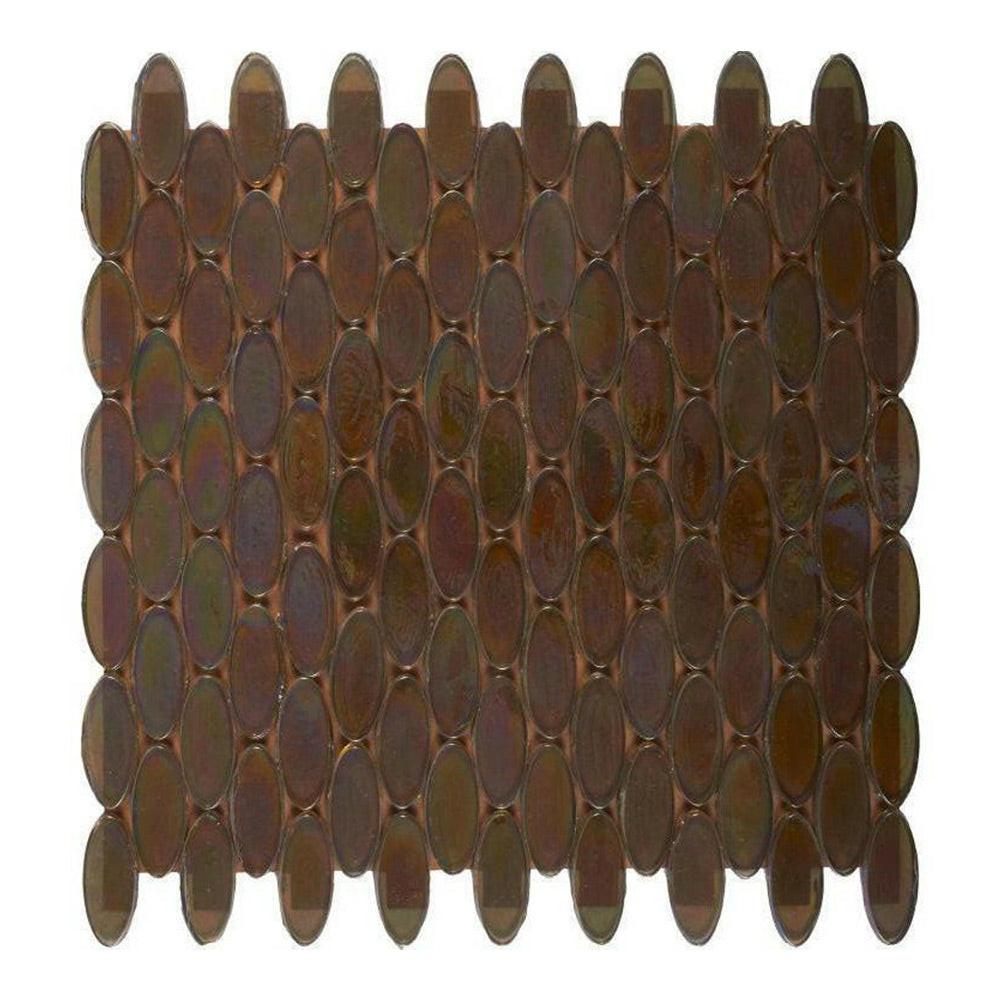 Aquarius Taupe Circular Glass Mosaic Tile Aquarius Taupe Circular Glass Mosaic Tile - American Tile Depot