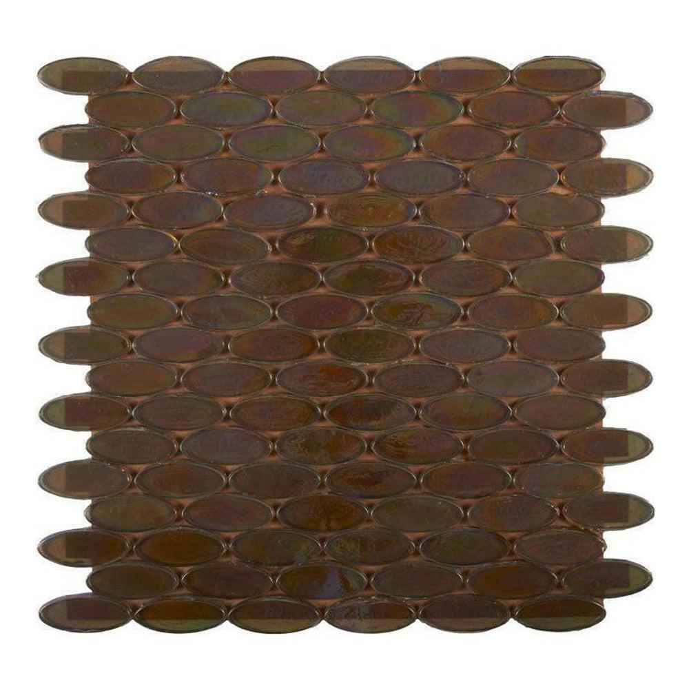 Aquarius Taupe Circular Glass Mosaic Tile Aquarius Taupe Circular Glass Mosaic Tile - American Tile Depot