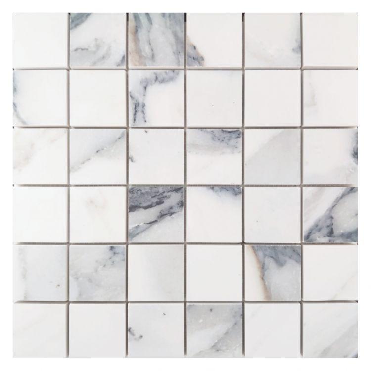 Archaic Argent Matte Square Porcelain Mosaic Tile - American Tile Depot