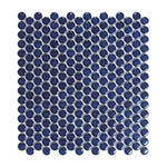 Array Cobalt Porcelain Glossy Penny Round Mosaic Tile Array Cobalt Porcelain Glossy Penny Round Mosaic Tile - American Tile Depot