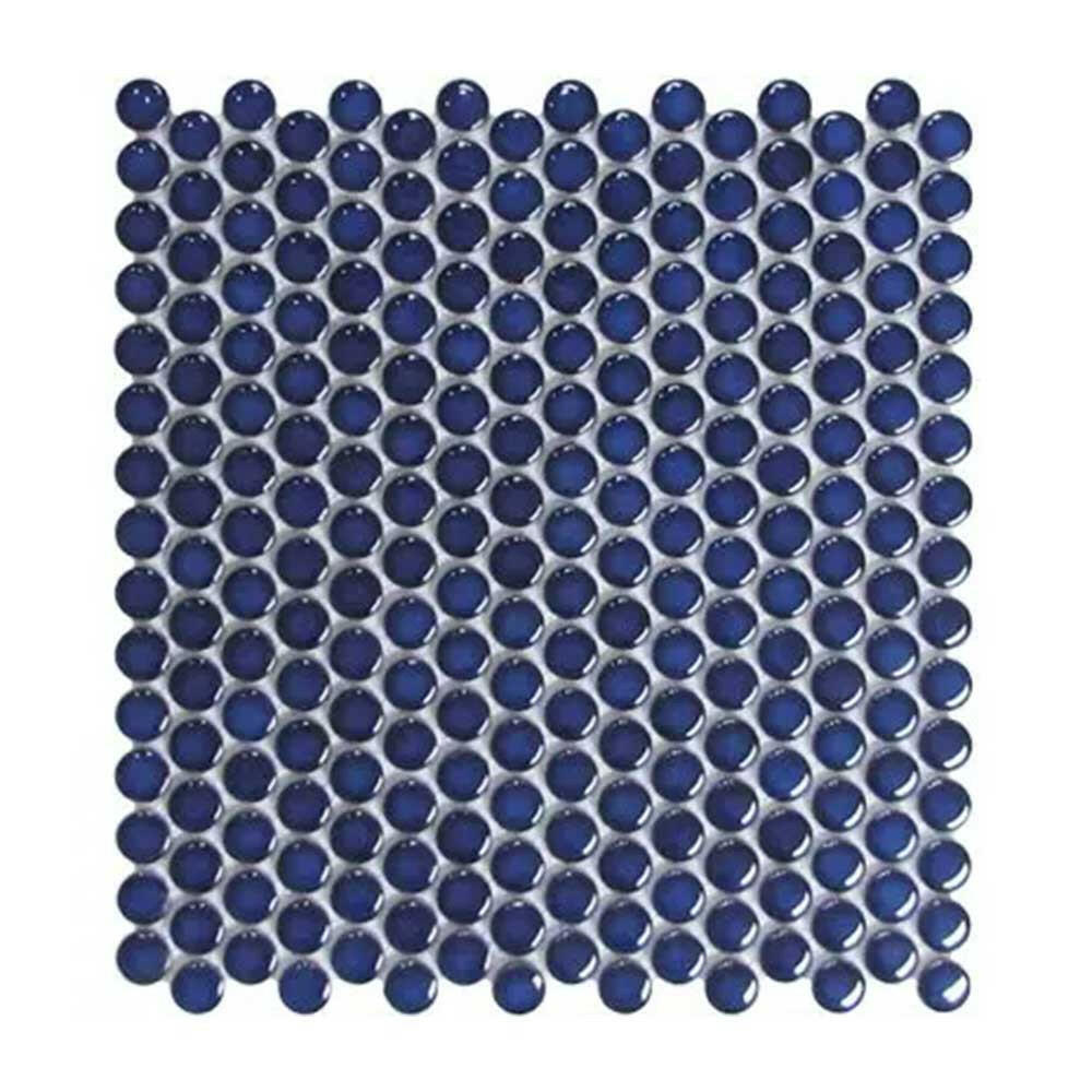 Array Cobalt Porcelain Glossy Penny Round Mosaic Tile Array Cobalt Porcelain Glossy Penny Round Mosaic Tile - American Tile Depot