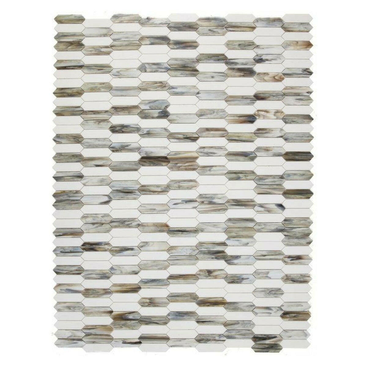 Arrow Dawn Elongated Hexagon Glass Mosaic Tile Arrow Dawn Elongated Hexagon Glass Mosaic Tile - American Tile Depot