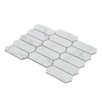 Arrow Picket Statuario Matte Elongated Hexagon Porcelain Mosaic Tile Arrow Picket Statuario Matte Elongated Hexagon Porcelain Mosaic Tile - American Tile Depot