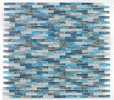 1 x 4 Aesthetic Ocean Stack Subway Brick Glass Mosaic Wall Tile