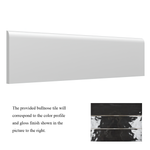 3x12 Crafta Black Glossy Solid Color Ceramic Bullnose Tile - American Tile Depot