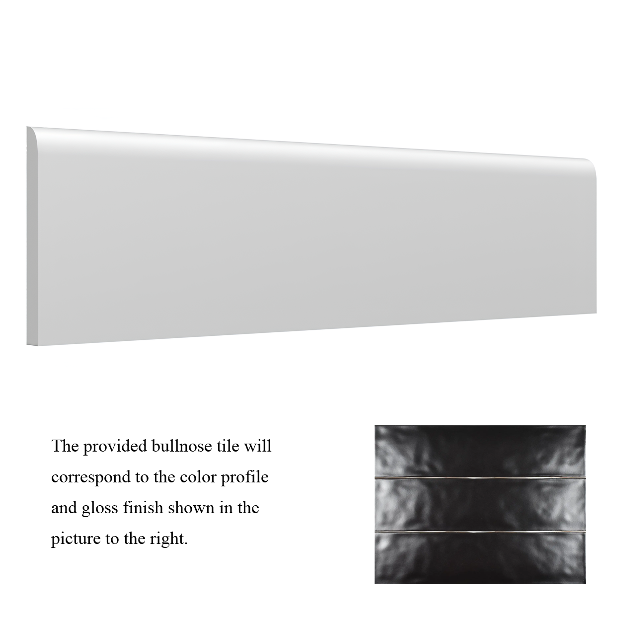 3x12 Crafta Black Matte Solid Color Ceramic Bullnose Tile 3x12 Crafta Black Matte Solid Color Ceramic Bullnose Tile - American Tile Depot
