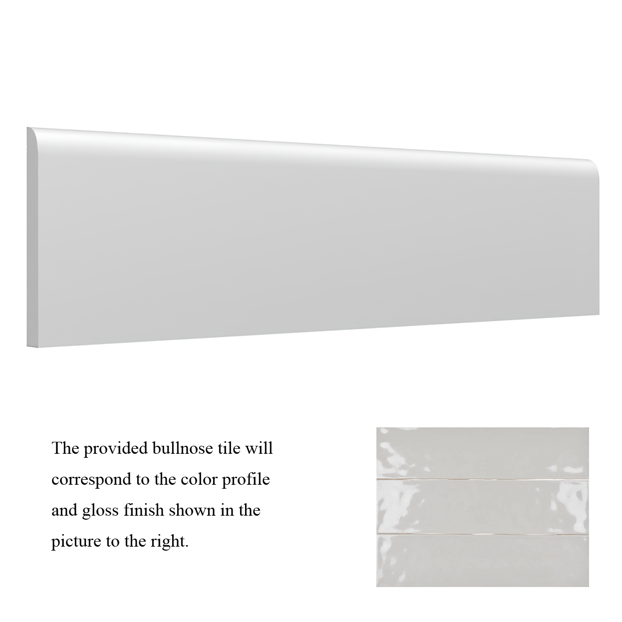 3x12 Crafta Gray Glossy Solid Color Ceramic Bullnose Tile 3x12 Crafta Gray Glossy Solid Color Ceramic Bullnose Tile - American Tile Depot