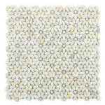 Aster Eura Wood Flower Marble Mosaic Tile - American Tile Depot