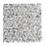 Aster Wild Blue Flower Marble Mosaic Tile - American Tile Depot