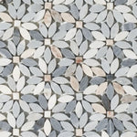 Aster Wild Blue Flower Marble Mosaic Tile - American Tile Depot