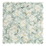 Aster Wild Green Flower Marble Mosaic Tile Aster Wild Green Flower Marble Mosaic Tile - American Tile Depot