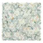 Aster Wild Green Flower Marble Mosaic Tile Aster Wild Green Flower Marble Mosaic Tile - American Tile Depot