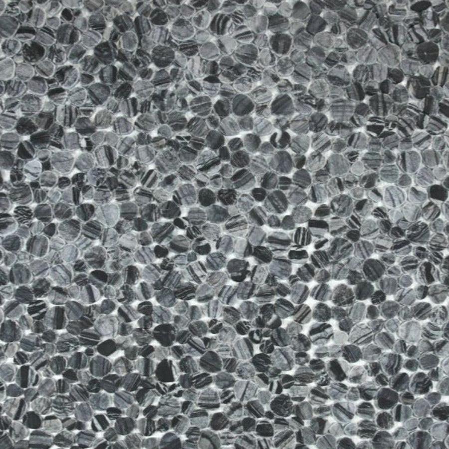 Athena Dark Grain Pebble Marble Mosaic Tile Athena Dark Grain Pebble Marble Mosaic Tile - American Tile Depot