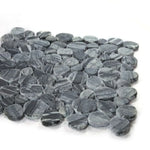Athena Dark Grain Pebble Marble Mosaic Tile Athena Dark Grain Pebble Marble Mosaic Tile - American Tile Depot