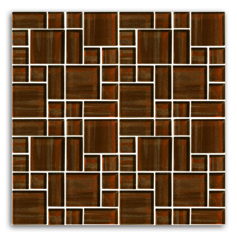 Atlas Brown Square Glass Mosaic Wall Tile Atlas Brown Square Glass Mosaic Wall Tile - American Tile Depot