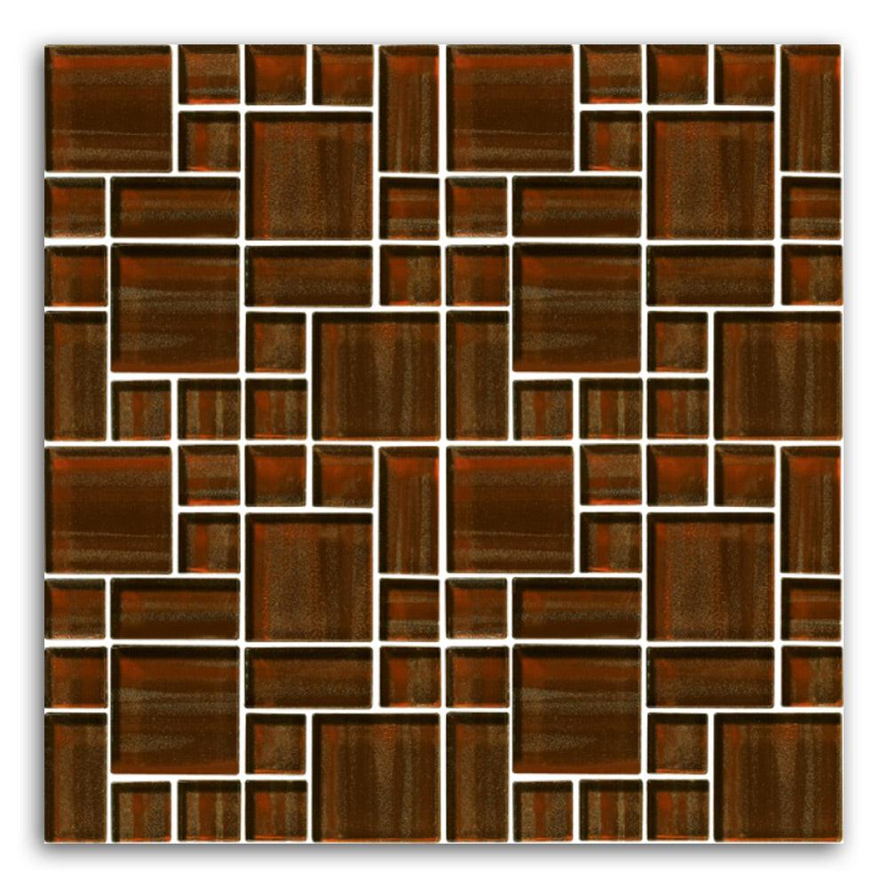 Atlas Brown Square Glass Mosaic Wall Tile Atlas Brown Square Glass Mosaic Wall Tile - American Tile Depot